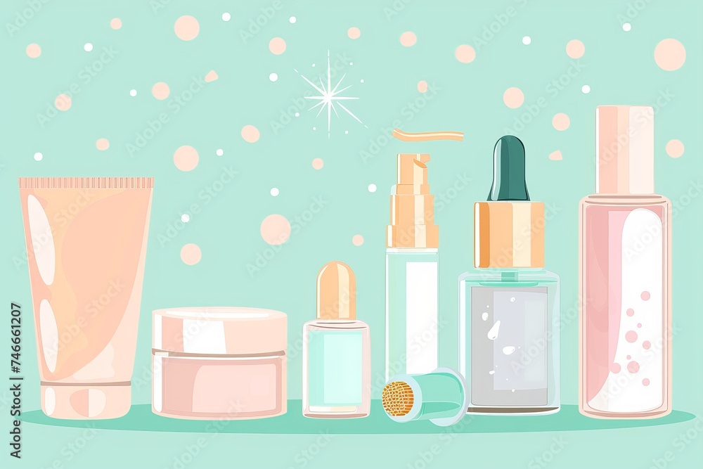 Facial skin calming day cream skin care cream. Skincare treatment products: sensual lotion, skincare oregano oil gel, oil, pipette with kojic acid serum and brush jar pot Facial skin calming day cream skin care cream. Skincare treatment products: sensual lotion, skincare oregano oil gel, oil, pipette with kojic acid serum and brush jar pot