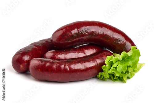 Bratwurst sausages, isolated on white background. High resolution image