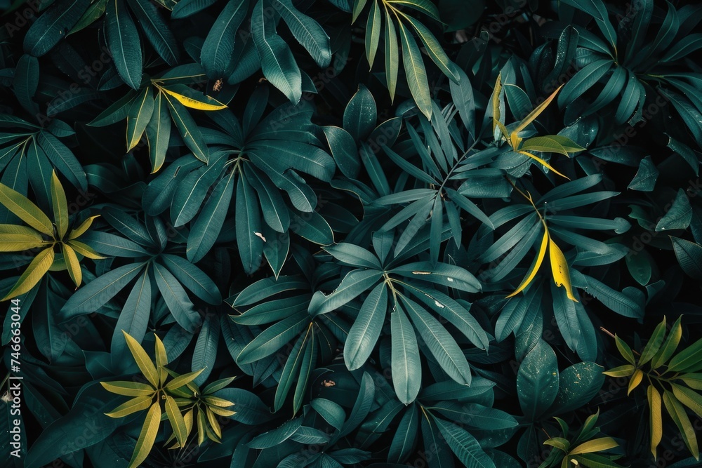 Close up of a bunch of green leaves, suitable for nature concepts