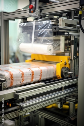 Machine with rolls of paper  suitable for industrial use