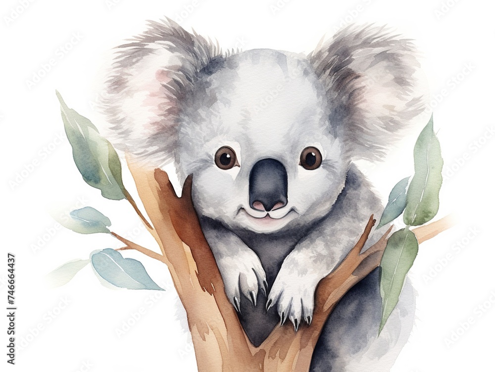 Drawings of Koalas, watercolor style Drawings of Koalas, watercolor style