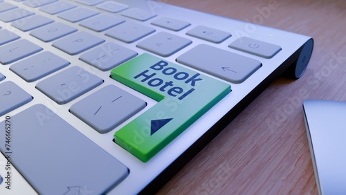 Book Hotel Button Keyboard Concept, Animation.Full HD 1920×1080. 08 Second Long.