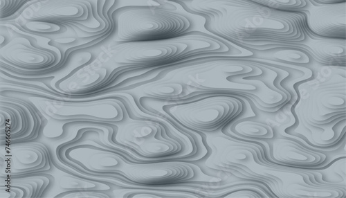 Creative vector illustration of topographic map. Art design contour background. Abstract papercut concept graphic element and geography scheme. 