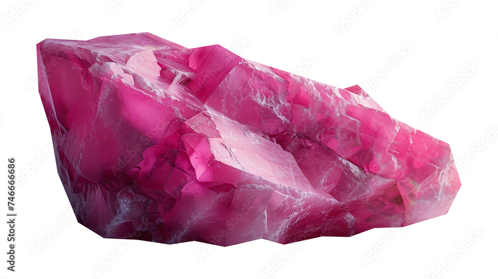 Fototapeta premium Pink color stone on a transparent background. Stone png