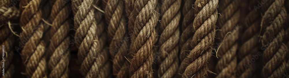 Textured Jute Rope Close-Up Textured Jute Rope Close-Up