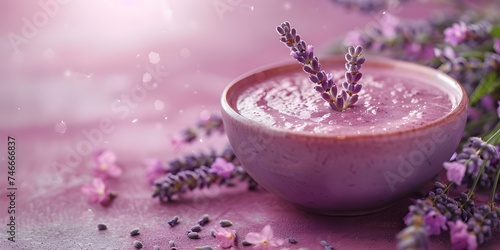 Creating natural beauty products using lavender flowers for aromatherapy and skincare. Concept Aromatherapy benefits, Skincare routine, Lavender products, DIY beauty products, Natural ingredients
