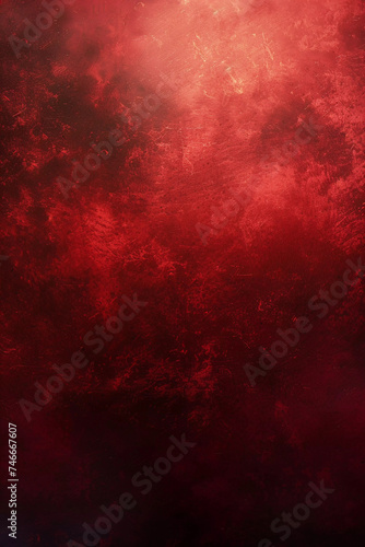 An old grunge red background, with its rough edges and imperfections, creates a sense of rawness and authenticity. Paint gradient red to black with grain background