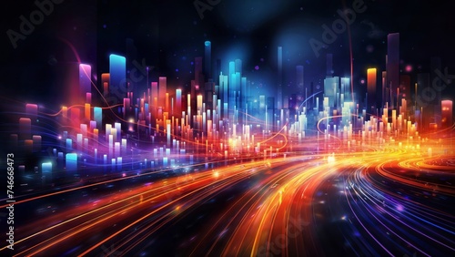 Neon Night City  A vibrant cityscape illuminated by neon lights  perfect for futuristic and cybernetic themes.