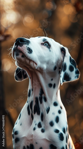 Dalmatian Dog Gazing Up at the Sky