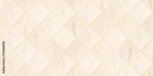 Top view of cream mattress quilted seamless texture. Pattern of soft upholstery of sofa or bed. Simple bedding textile. Pastel comfortable blanket surface. Vector illustration with gradient mesh