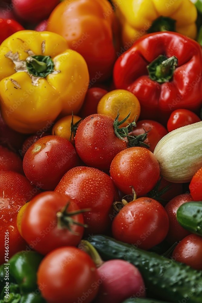 A variety of fresh vegetables in a colorful pile. Ideal for healthy eating concepts A variety of fresh vegetables in a colorful pile. Ideal for healthy eating concepts
