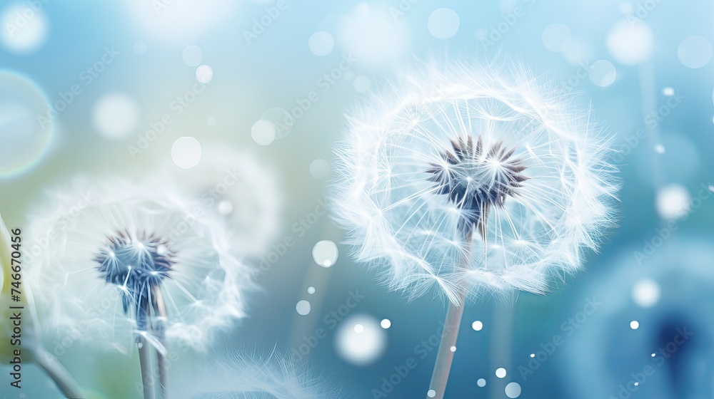 Abstract flower background, macro photo of a gentle blue dandelion backdrop, beauty of nature, spring time season Abstract flower background, macro photo of a gentle blue dandelion backdrop, beauty of nature, spring time season