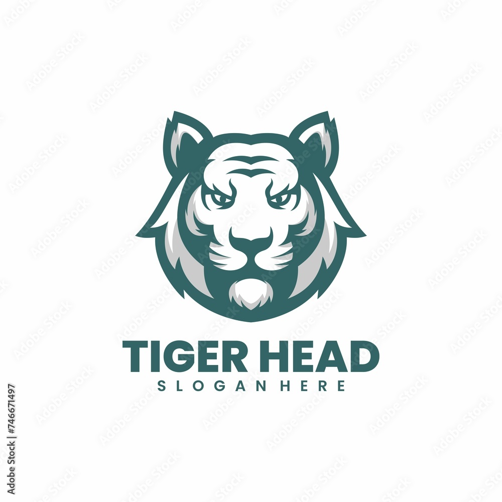Free Vector Tiger Head Simple Mascot Logo Design