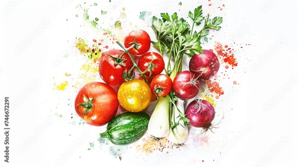 A variety of colorful vegetables displayed on a clean white surface. Perfect for healthy eating concepts A variety of colorful vegetables displayed on a clean white surface. Perfect for healthy eating concepts