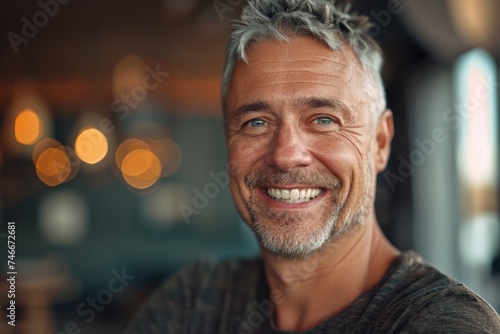 Close up of a man with a smile, suitable for various projects © Fotograf