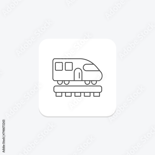 Train icon, trains, railway, railways, rail transport thinline icon, editable vector icon, pixel perfect, illustrator ai file