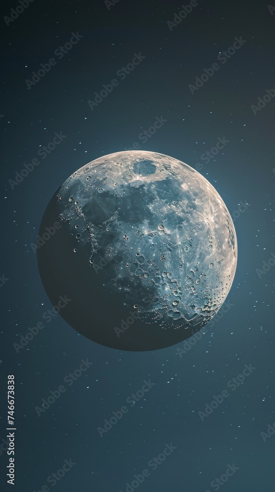 Obraz premium Moon Illuminating the Night Sky
