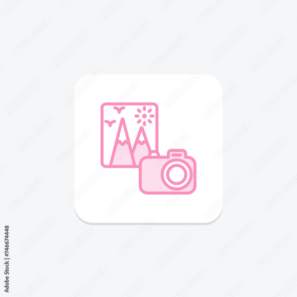 Travel Photography icon, travel photography, travel photos, travel images, travel pictures duotone line icon, editable vector icon, pixel perfect, illustrator ai file Travel Photography icon, travel photography, travel photos, travel images, travel pictures duotone line icon, editable vector icon, pixel perfect, illustrator ai file