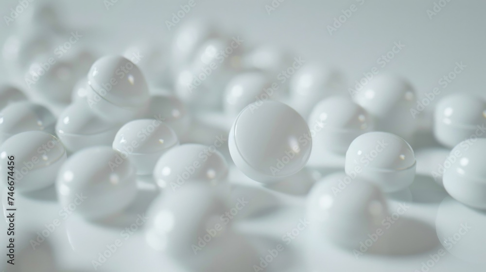Fresh white eggs displayed on a table, perfect for food and cooking concepts Fresh white eggs displayed on a table, perfect for food and cooking concepts
