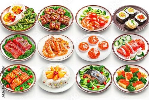 A variety of plates of food displayed on a table. Perfect for food and dining concepts