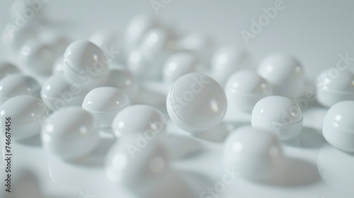 Fresh white eggs displayed on a table, perfect for food and cooking concepts