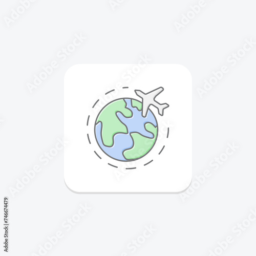 Travel icon, traveling, travel adventures, travel experiences, travel journeys lineal color icon, editable vector icon, pixel perfect, illustrator ai file