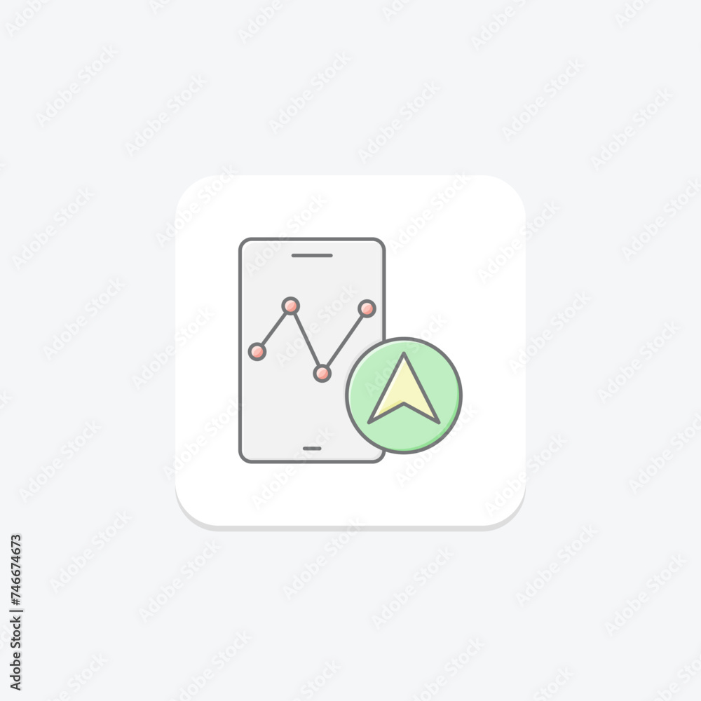 GPS Navigation icon, gps, global positioning system, satellite navigation, gps devices lineal color icon, editable vector icon, pixel perfect, illustrator ai file GPS Navigation icon, gps, global positioning system, satellite navigation, gps devices lineal color icon, editable vector icon, pixel perfect, illustrator ai file