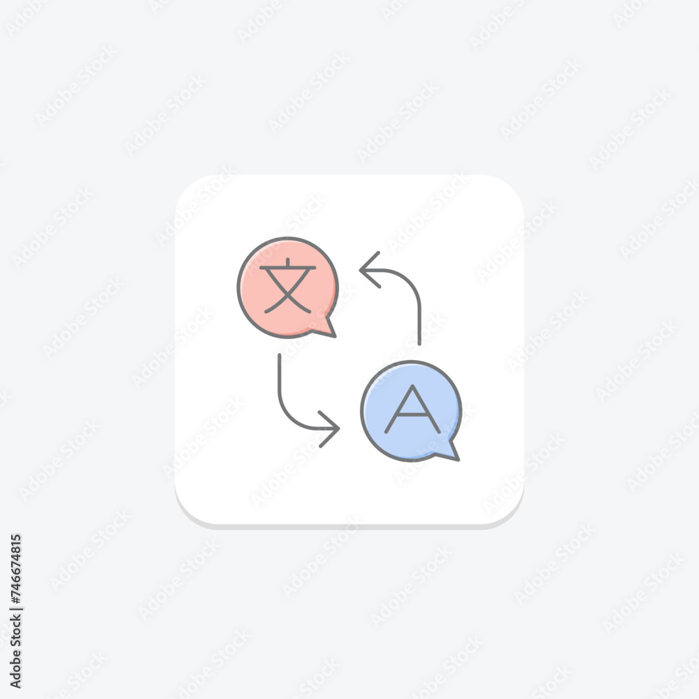 Language Translation icon, translation, language translator, language translators, translation services lineal color icon, editable vector icon, pixel perfect, illustrator ai file Language Translation icon, translation, language translator, language translators, translation services lineal color icon, editable vector icon, pixel perfect, illustrator ai file