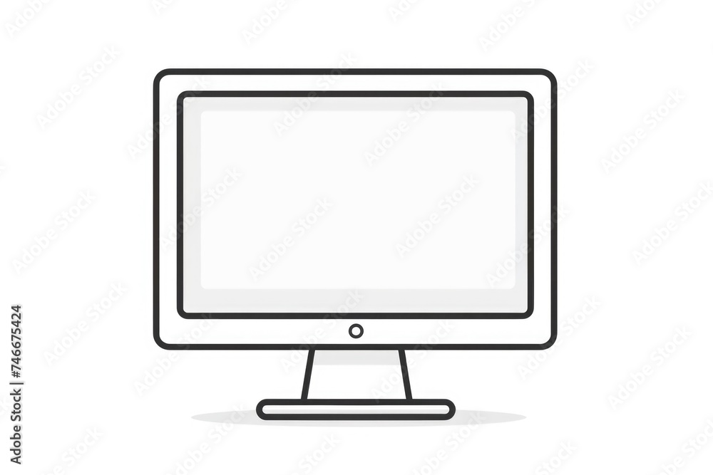 A modern computer monitor with a white screen on a stand. Ideal for technology concepts A modern computer monitor with a white screen on a stand. Ideal for technology concepts