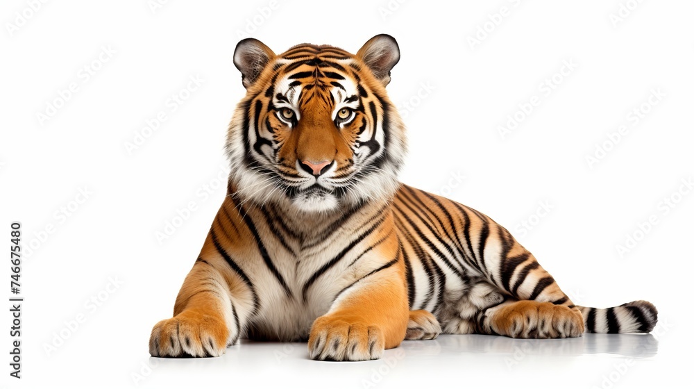 Obraz premium Beautiful tiger - isolated on white background