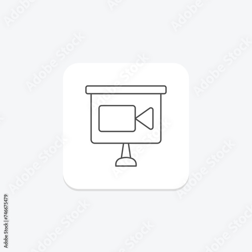 Slide icon, slides, presentation, presentations, slide deck thinline icon, editable vector icon, pixel perfect, illustrator ai file