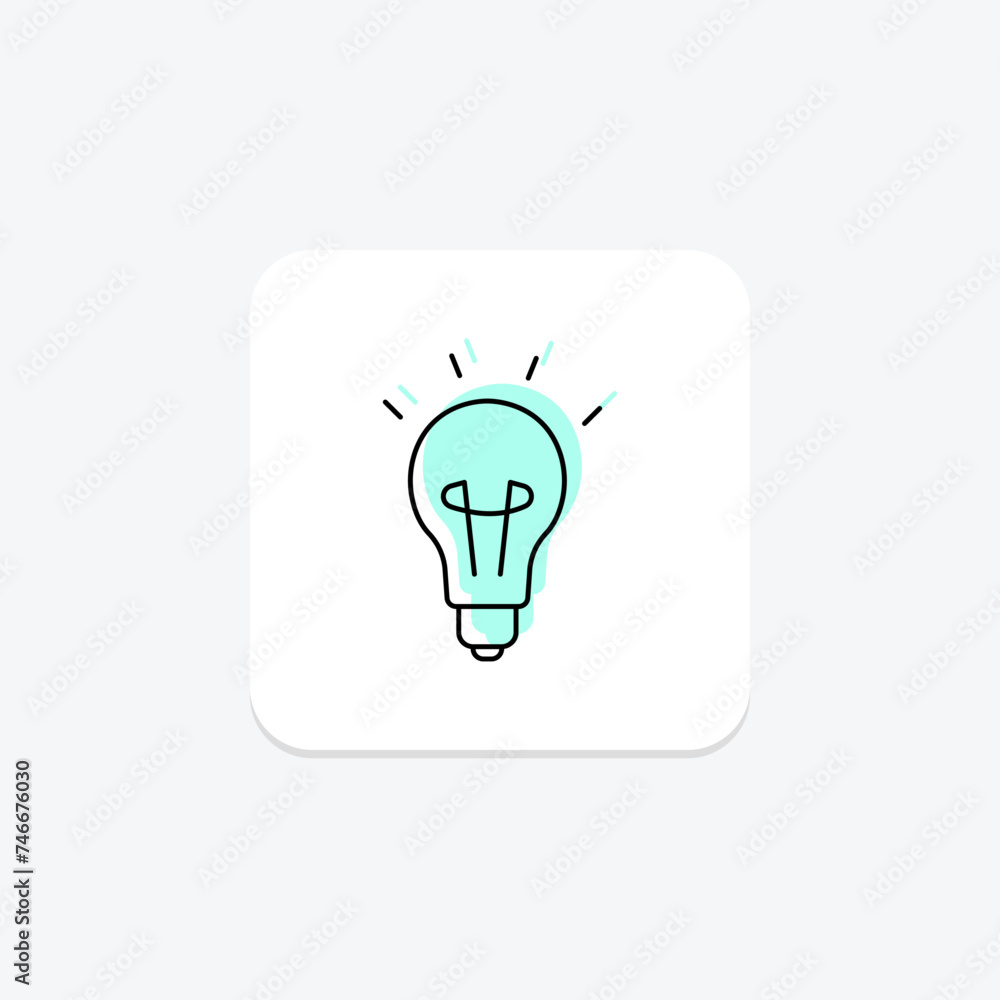Lightbulb icon, light bulb, idea, innovation, creativity color shadow thinline icon, editable vector icon, pixel perfect, illustrator ai file Lightbulb icon, light bulb, idea, innovation, creativity color shadow thinline icon, editable vector icon, pixel perfect, illustrator ai file