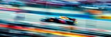Blurry Intense motion blur capturing the high-speed dynamics of a Formula 1 race, cars zooming on the circuit