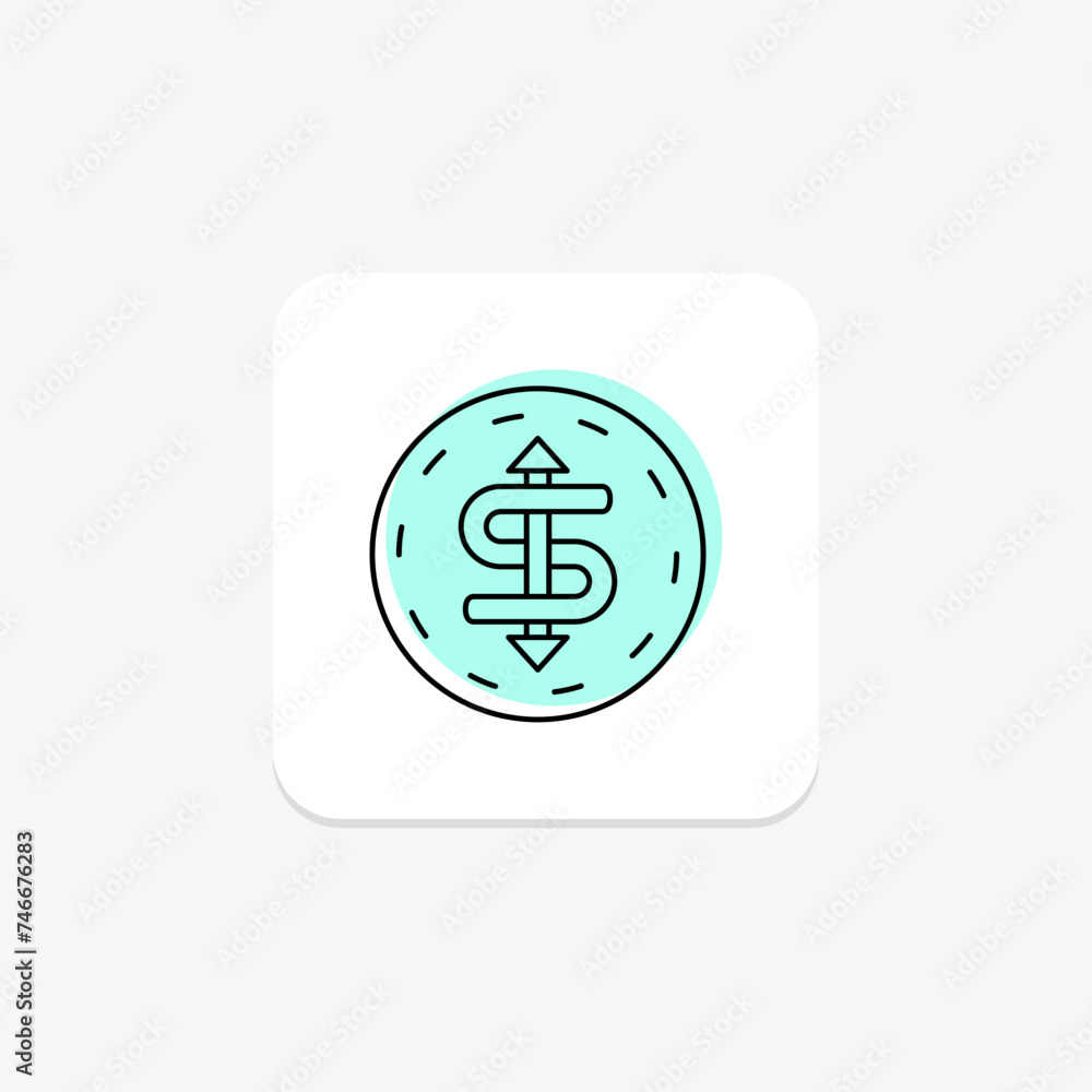 Money icon, finance, currency, cash, wealth color shadow thinline icon, editable vector icon, pixel perfect, illustrator ai file Money icon, finance, currency, cash, wealth color shadow thinline icon, editable vector icon, pixel perfect, illustrator ai file