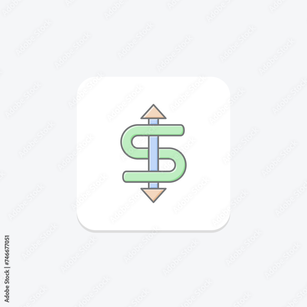 Dollar Sign icon, dollar, currency, money, finance lineal color icon, editable vector icon, pixel perfect, illustrator ai file Dollar Sign icon, dollar, currency, money, finance lineal color icon, editable vector icon, pixel perfect, illustrator ai file