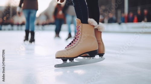 Person on a skateboard at a rink, suitable for sports and leisure concepts © Fotograf