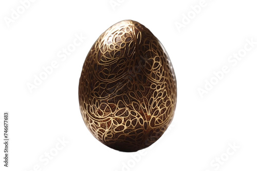 golden easter egg  isolated on transparent background created using generative Ai tools