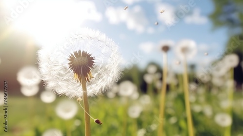 Closeup of dandelion on natural background