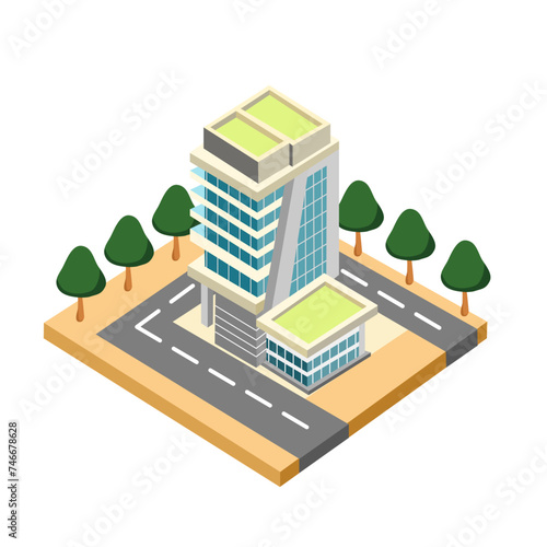 This vector is isometric building vector for decorate presentation to be interesting