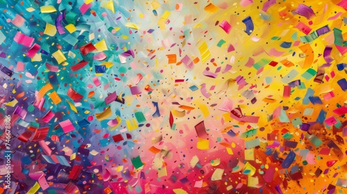 Colorful Confetti Falling Down