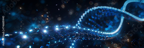 Glowing DNA Helix Illustrating Biotechnology and Genetics photo