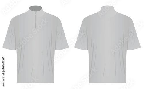 Grey man zip top t shirt. vector illustration