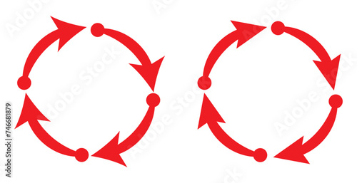 4 arrow pictogram refresh reload rotation loop sign set. Volume 02. Simple black icon on white background. Modern mono solid plain flat minimal style. Vector illustration web design elements 8
