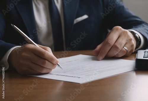 Business man sign a contract investment professional document agreement. meeting room.