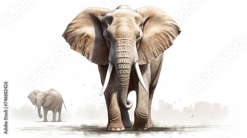 Elephant on a white background