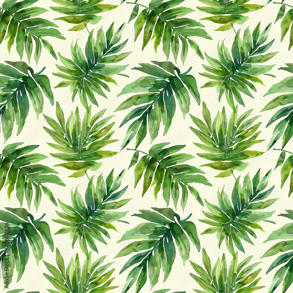 Seamless plant natural pattern leaves on a white background