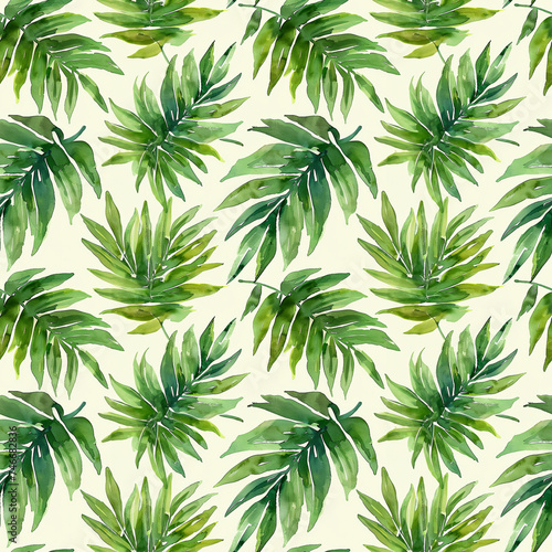 Seamless plant natural pattern leaves on a white background
