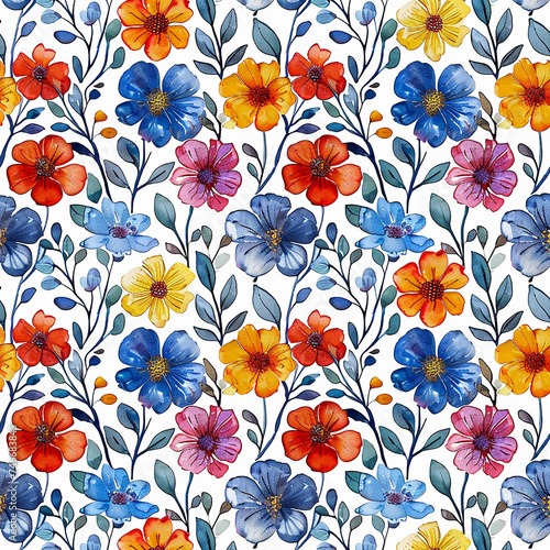 Wallpaper Mural Floral natural pattern flowers on a white background Torontodigital.ca