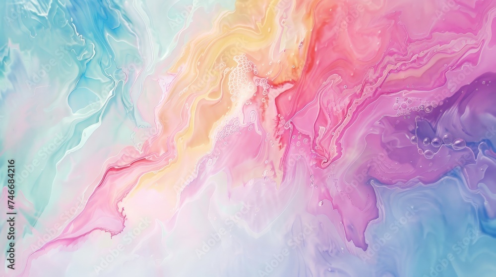 Close-Up of Colorful Liquid Painting