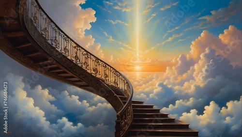 Stairs to heaven .  faith and religion concept